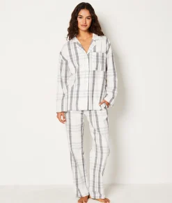 Hot Ensemble 2 pièces de pyjamas en coton à carreaux Pyjamas 2 Et 3 Pièces