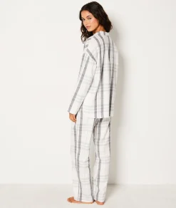 Hot Ensemble 2 pièces de pyjamas en coton à carreaux Pyjamas 2 Et 3 Pièces