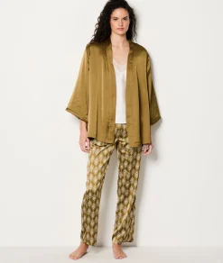 Hot Ensemble 3 pièces de pyjamas satiné Pyjamas 2 Et 3 Pièces