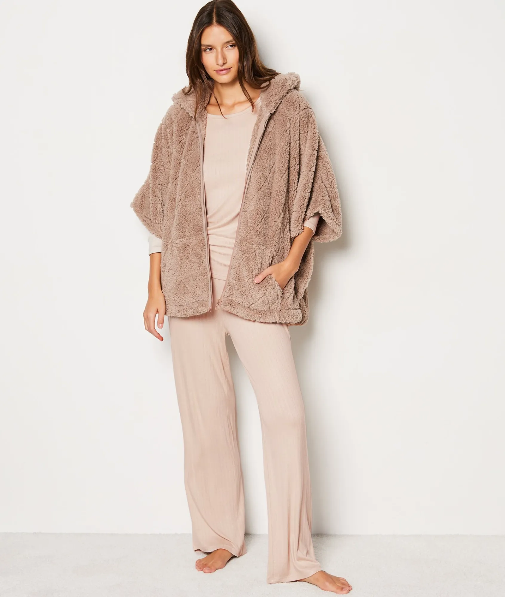 Clearance Ensemble 3 pièces de pyjamas veste polaire Pyjamas 2 Et 3 Pièces