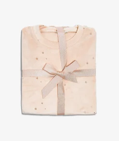 Clearance Ensemble 2 pièces de pyjamas en velours imprimé dorée Pyjamas 2 Et 3 Pièces