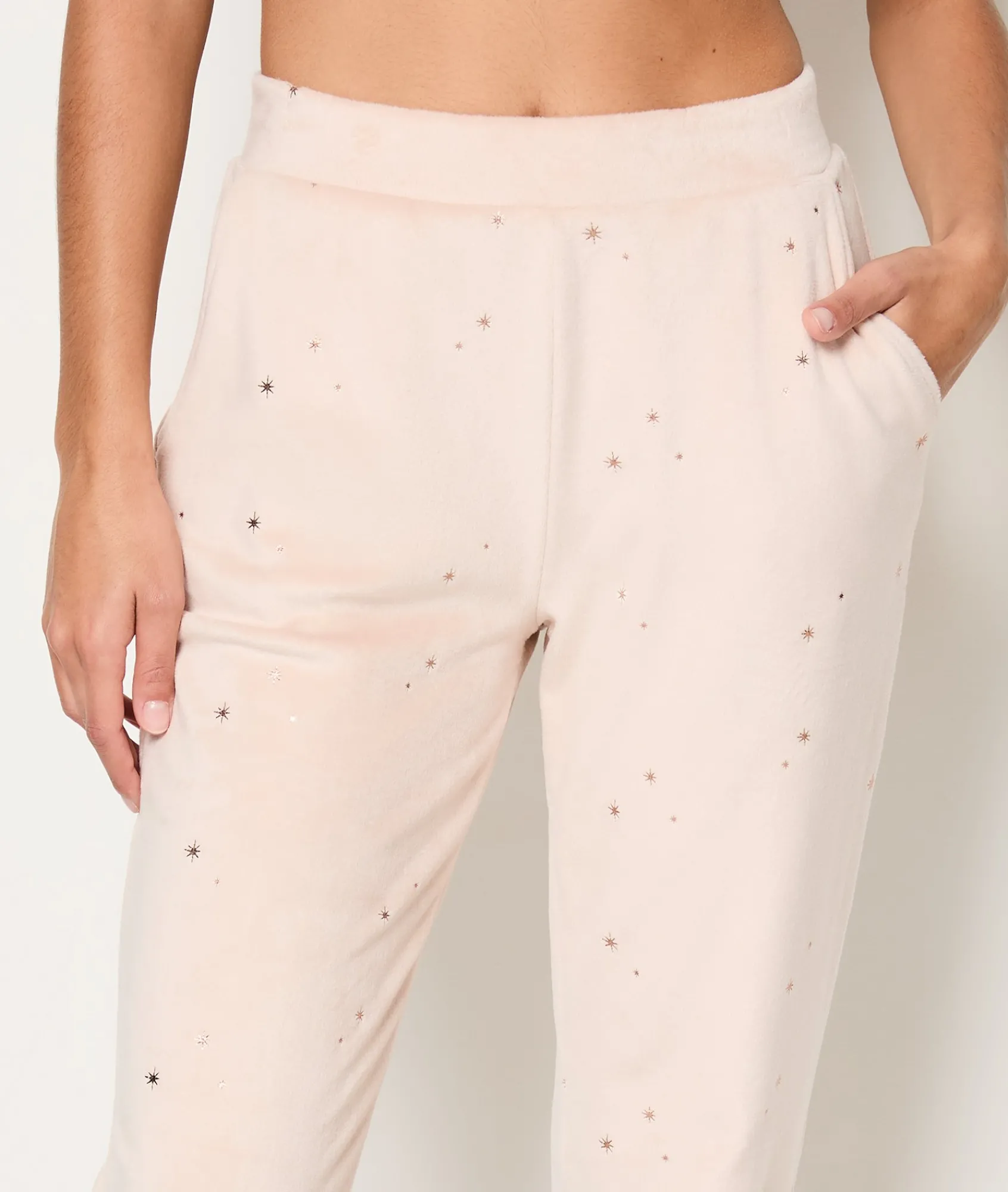 Clearance Ensemble 2 pièces de pyjamas en velours imprimé dorée Pyjamas 2 Et 3 Pièces