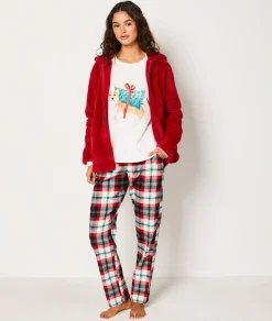 Clearance Ensemble 3 pièces de pyjamas veste polaire Pyjamas 2 Et 3 Pièces