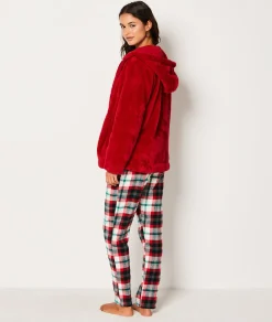Clearance Ensemble 3 pièces de pyjamas veste polaire Pyjamas 2 Et 3 Pièces