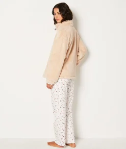 Clearance Ensemble 3 pièces de pyjamas veste polaire Pyjamas 2 Et 3 Pièces