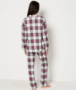 Outlet Ensemble 2 pièces de pyjama en coton à carreaux Pyjamas 2 Et 3 Pièces