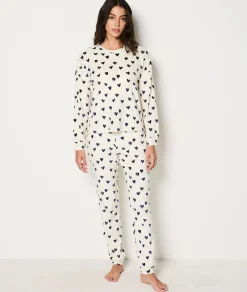 Clearance Ensemble 2 pièces de pyjamas à motifs cœur Pyjamas 2 Et 3 Pièces