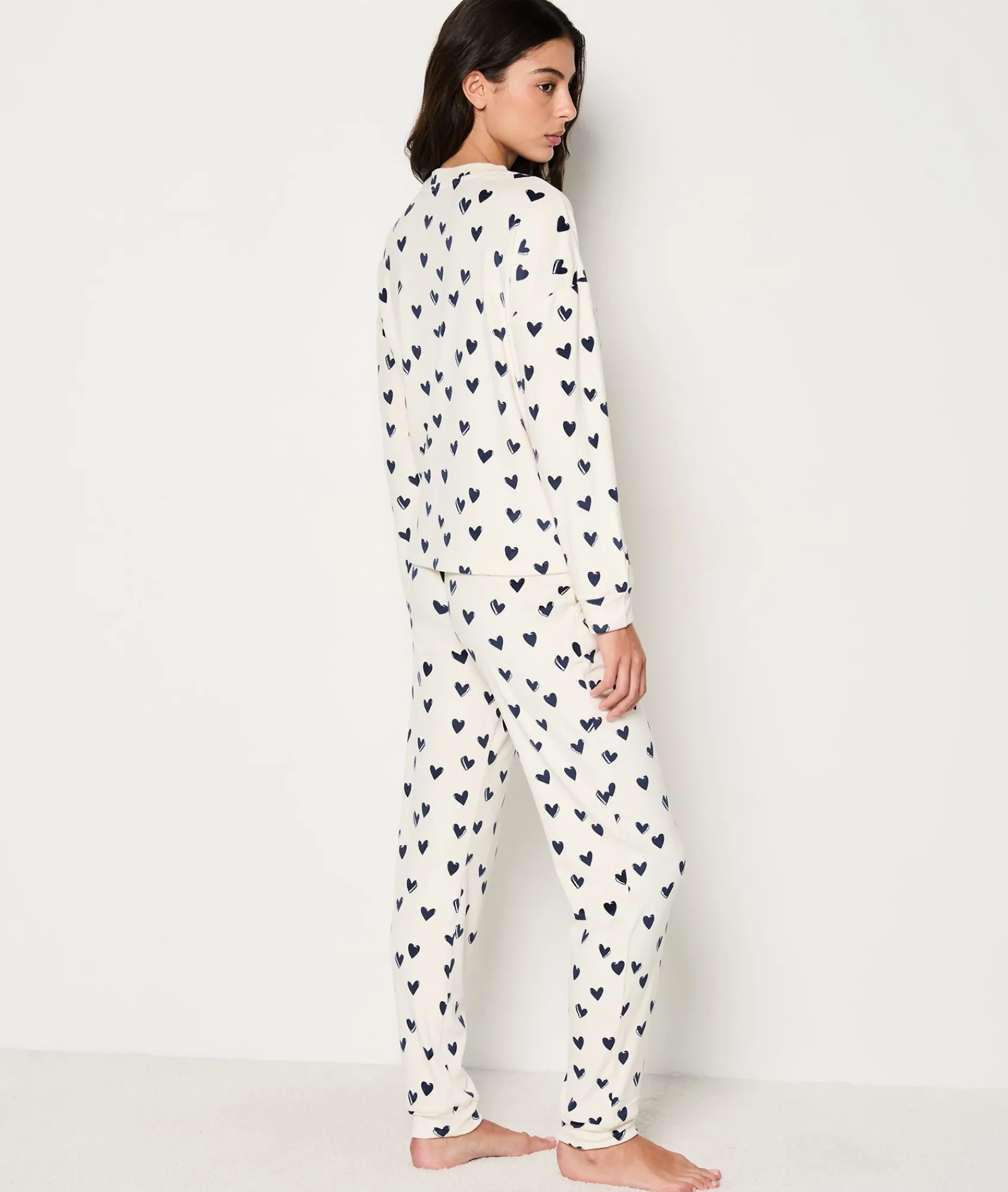 Clearance Ensemble 2 pièces de pyjamas à motifs cœur Pyjamas 2 Et 3 Pièces