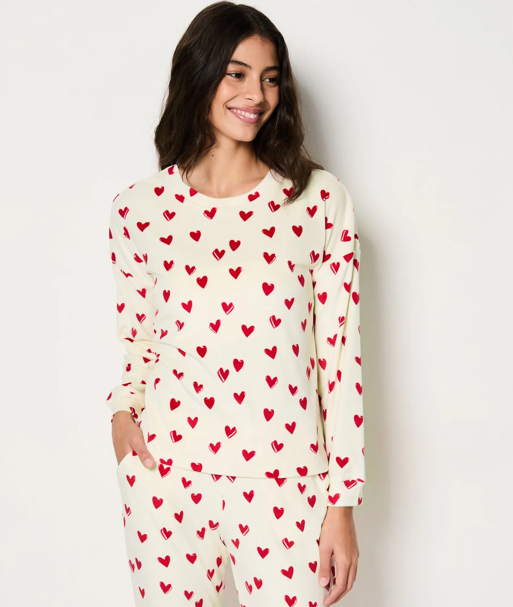 Store Ensemble 2 pièces de pyjamas à motifs cœur Pyjamas 2 Et 3 Pièces