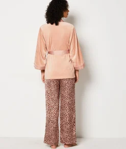 Sale Ensemble pyjama 3 pièces léopard veste micro polaire Pyjamas 2 Et 3 Pièces