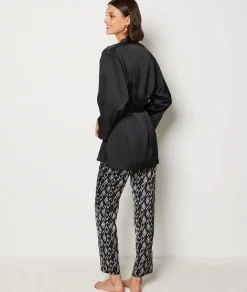 Outlet Ensemble pyjama 3 pièces satiné Pyjamas 2 Et 3 Pièces