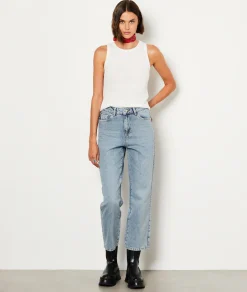 Online Jean coupe droite avec clous Pantalons Droits