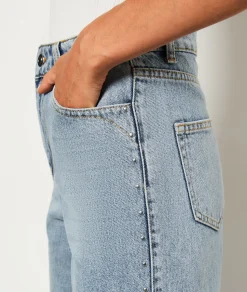 Online Jean coupe droite avec clous Pantalons Droits
