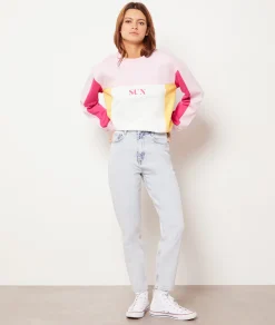 Sale Jean mom taille haute, 100% coton Jeans Moms
