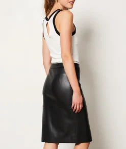 Best Sale Jupe midi avec fente effet cuir Jupes