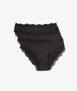 Cheap Lot de 3 culottes en microfibre et dentelle Lots De Slips