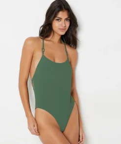 Clearance Maillot de bain 1 pièce dos nu détails anneaux Maillots De Bain 1 Pièce