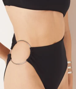 Flash Sale Maillot de bain 1 pièce détail anneau et découpe sur le côté Maillots De Bain 1 Pièce