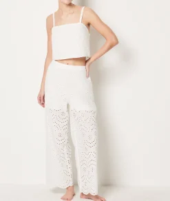 Discount Pantalon broderie anglaise Tuniques Et Robes De Plage