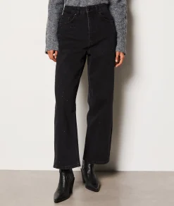 New Pantalon coupe droite à strass Pantalons Droits