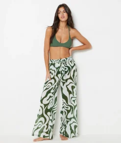 Cheap Pantalon de plage à motif en coton Tuniques Et Robes De Plage
