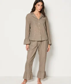 Cheap Pantalon de pyjama imprimé dorée 7/8 ème Bas De Pyjama
