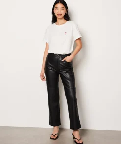 Fashion Pantalon effet cuir Jeans Slims