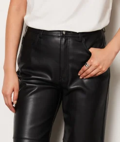 Fashion Pantalon effet cuir Jeans Slims