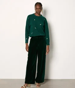 Fashion Pantalon fluide en velours Pantalons Larges