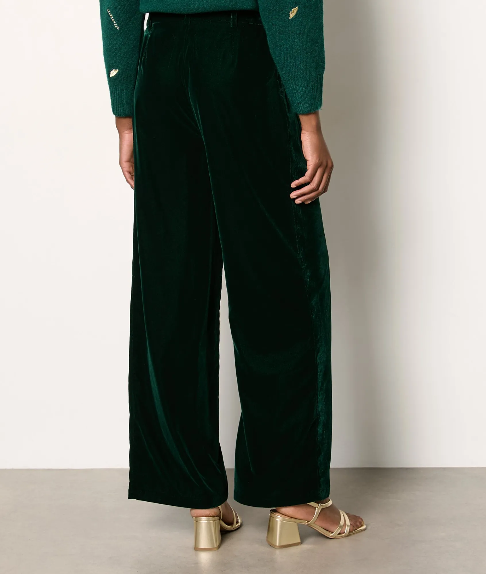 Fashion Pantalon fluide en velours Pantalons Larges