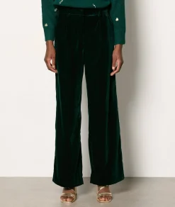 Fashion Pantalon fluide en velours Pantalons Larges