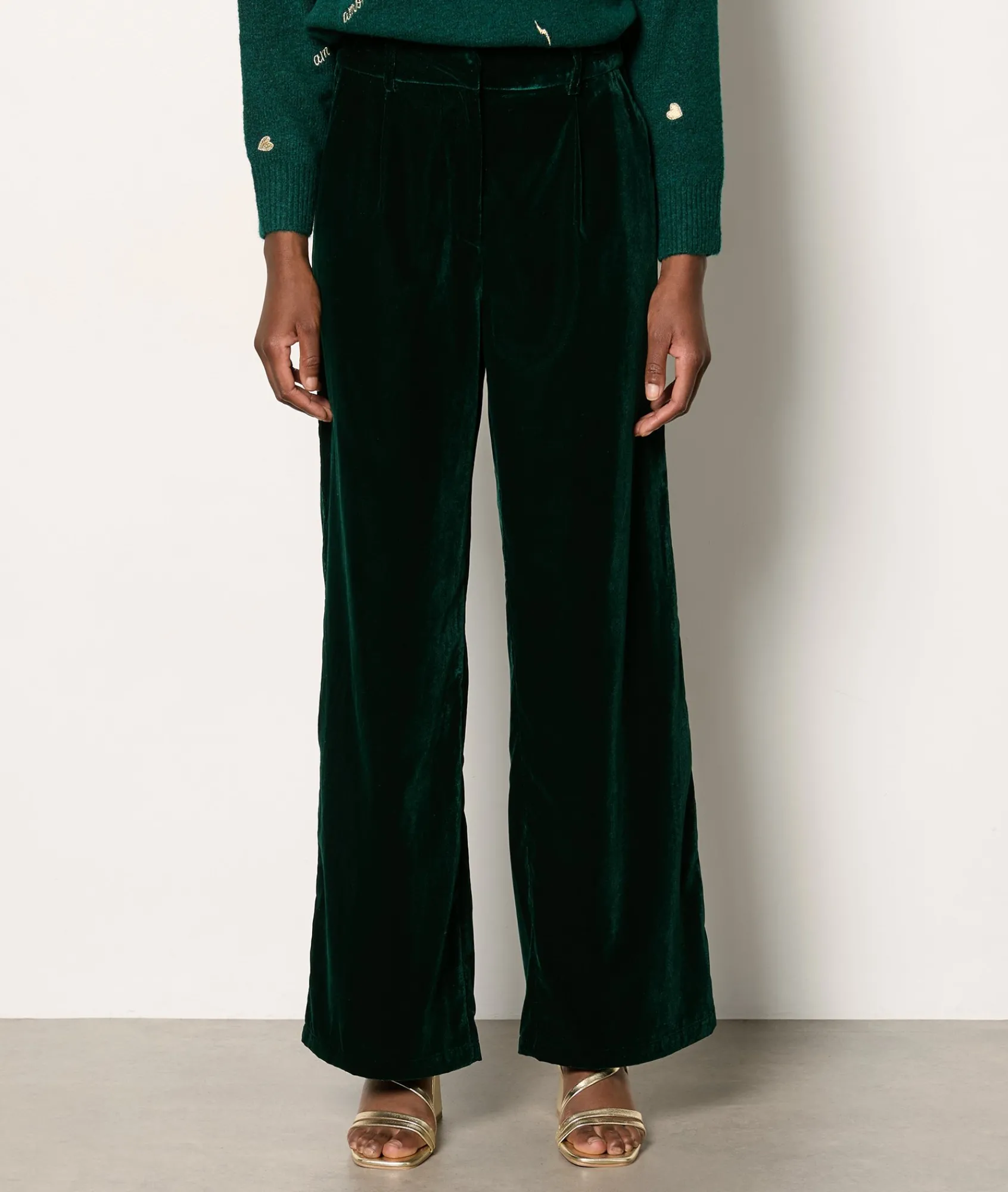 Fashion Pantalon fluide en velours Pantalons Larges