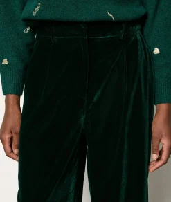 Fashion Pantalon fluide en velours Pantalons Larges