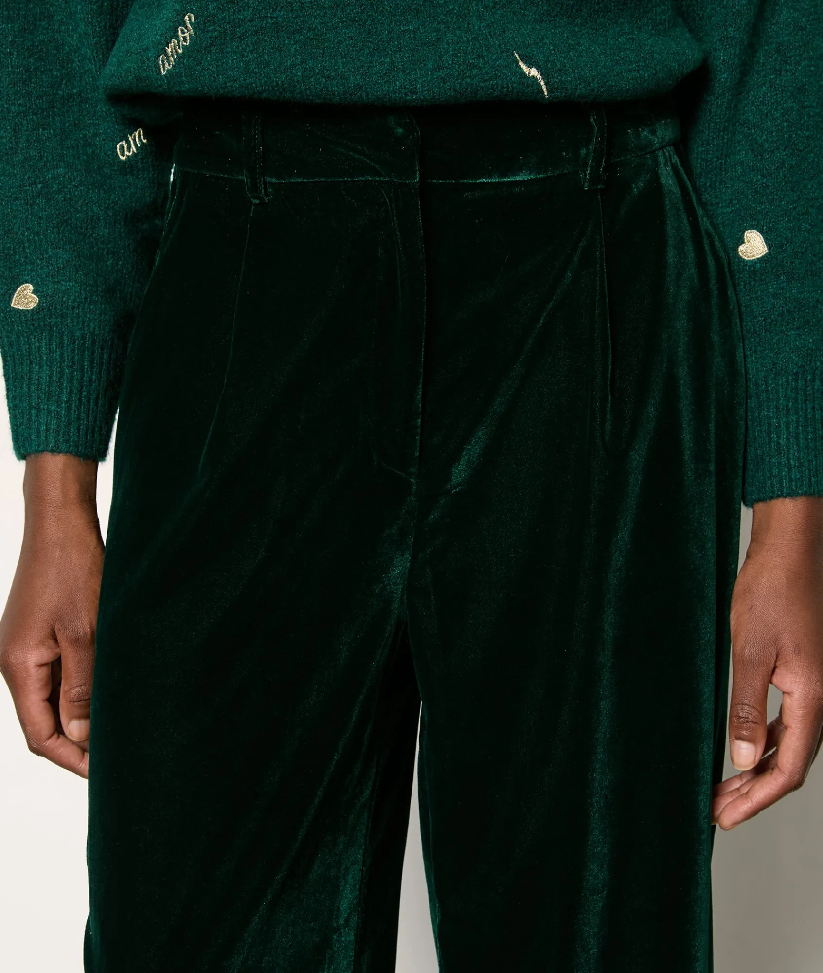Fashion Pantalon fluide en velours Pantalons Larges
