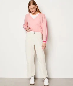 Cheap Pantalon velours en coton coupe large Pantalons Larges