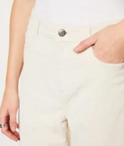 Cheap Pantalon velours en coton coupe large Pantalons Larges