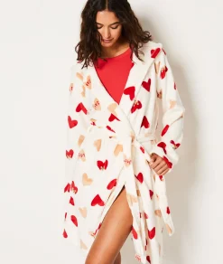 Sale Peignoir polaire à cœurs Peignoirs|Déshabillés, Kimonos & Peignoirs