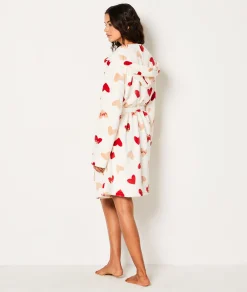 Sale Peignoir polaire à cœurs Peignoirs|Déshabillés, Kimonos & Peignoirs