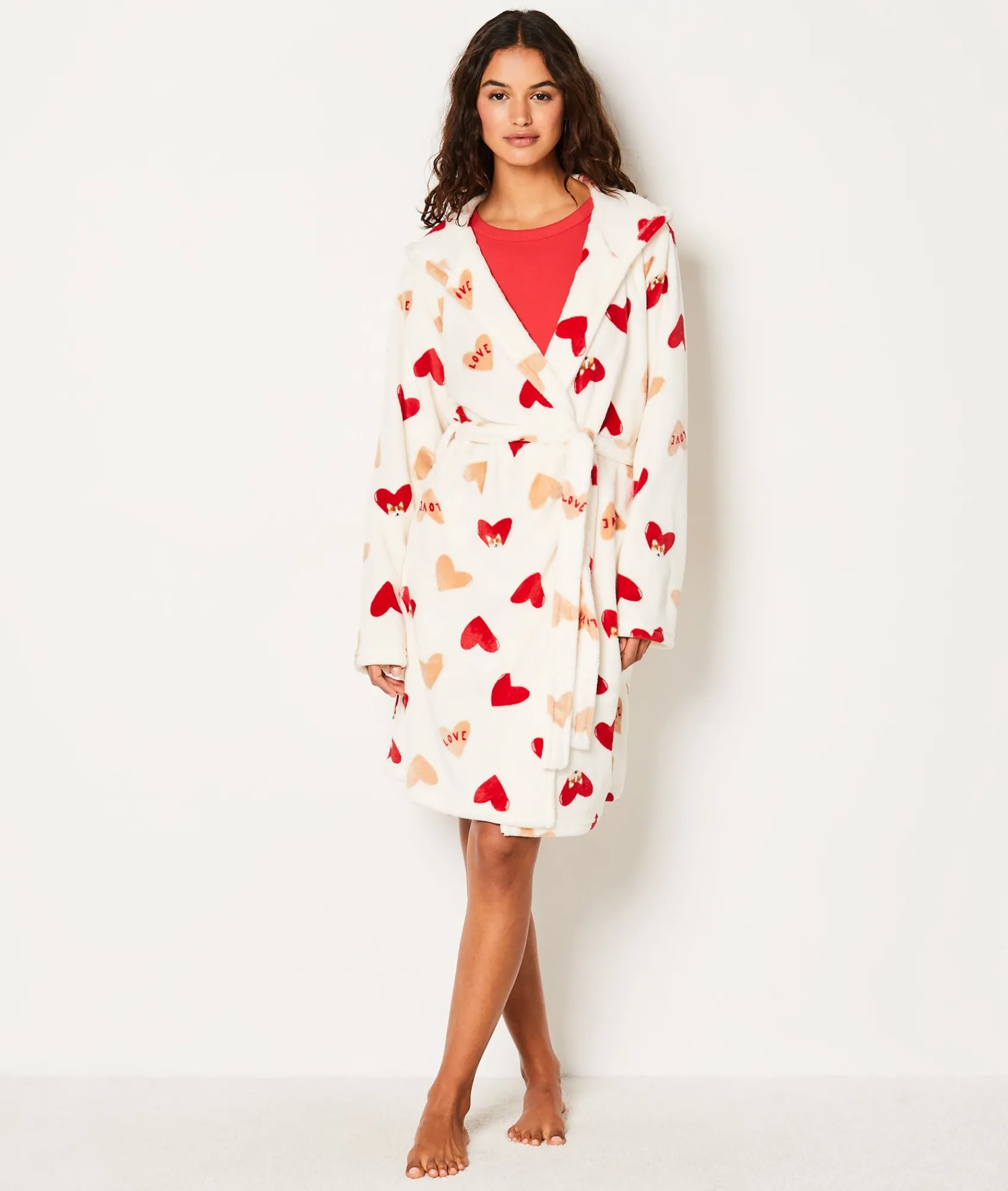Sale Peignoir polaire à cœurs Peignoirs|Déshabillés, Kimonos & Peignoirs