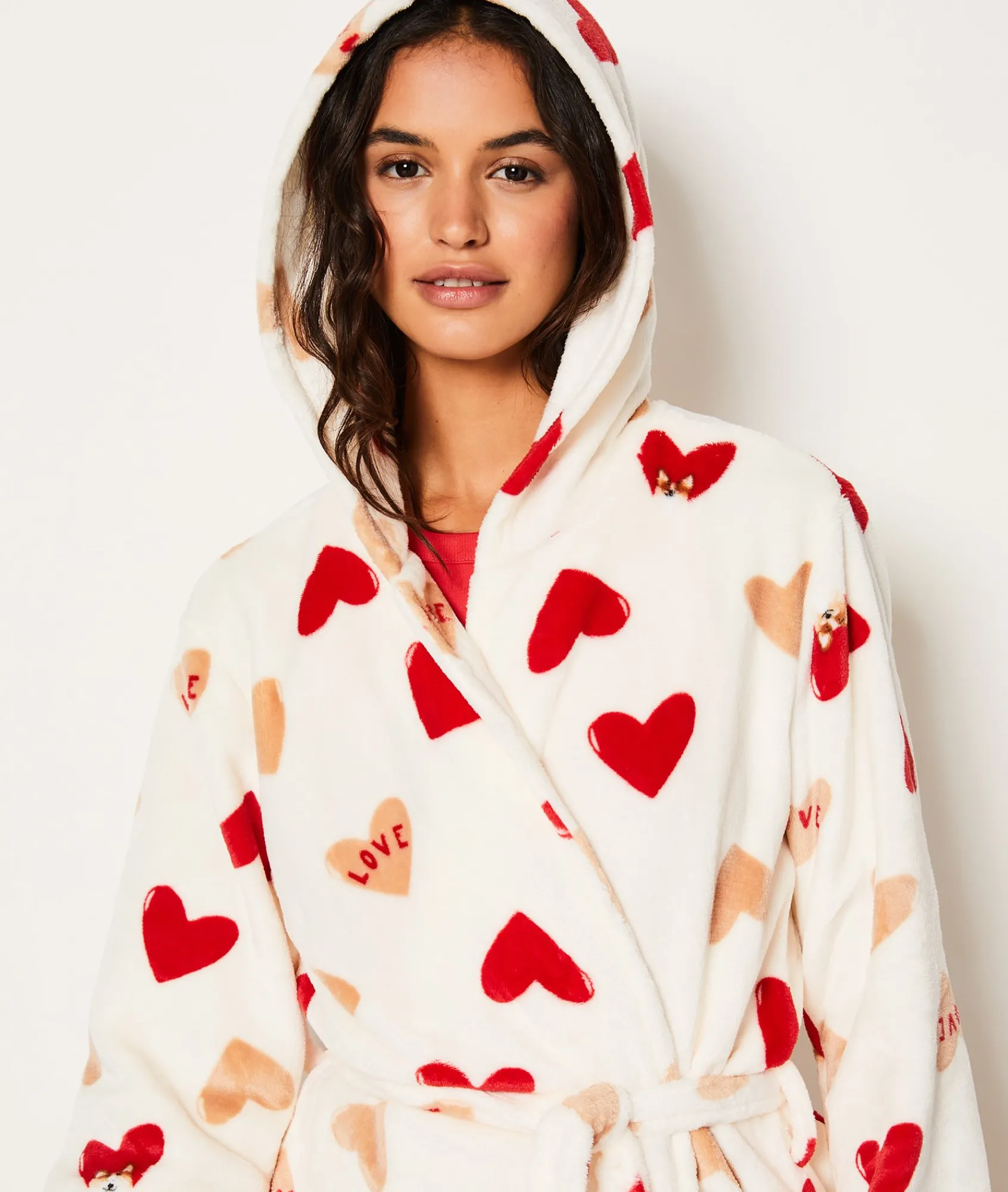 Sale Peignoir polaire à cœurs Peignoirs|Déshabillés, Kimonos & Peignoirs