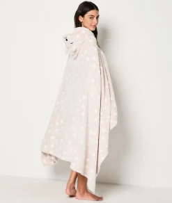 New Plaid cape en polaire à motifs cœur Accessoires