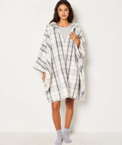 Best Poncho polaire à carreaux Ponchos, Sweats & Vestes De Pyjama
