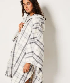 Best Poncho polaire à carreaux Ponchos, Sweats & Vestes De Pyjama