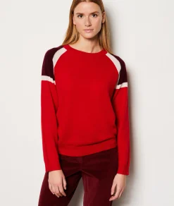 Store Pull col rond cachemire patch épaules Cols Ronds