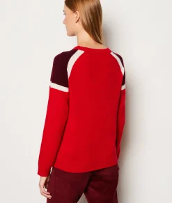 Store Pull col rond cachemire patch épaules Cols Ronds