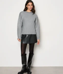 Cheap Pull col rond détails strass Cols Ronds