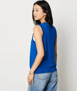 Store Pull long sans manches avec boutons Sans Manches|Cols V