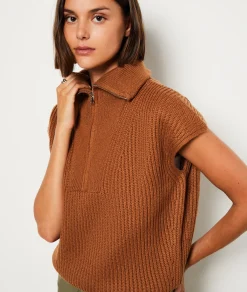 Store Pull Zip sans manches Sans Manches