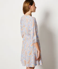 Sale Robe courte à motif manches 3/4 Robes Fleuries|Robes Imprimées