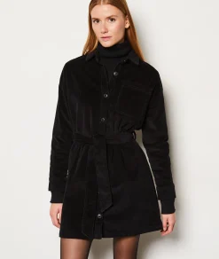 Store Robe courte côtelée en coton Robes Unies